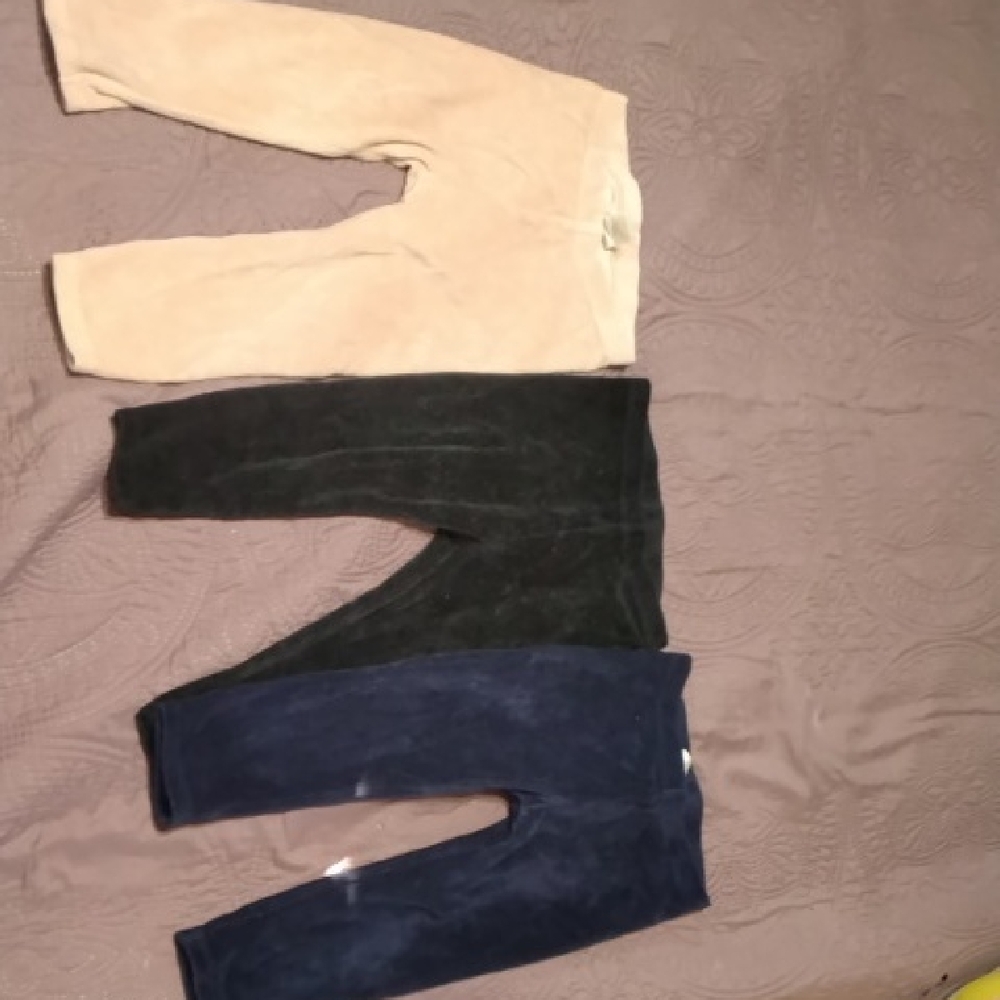 Baby Girl 24mos. Soft & Cozy Velvet Pants Set - Black, Navy, & Pink + Head Band